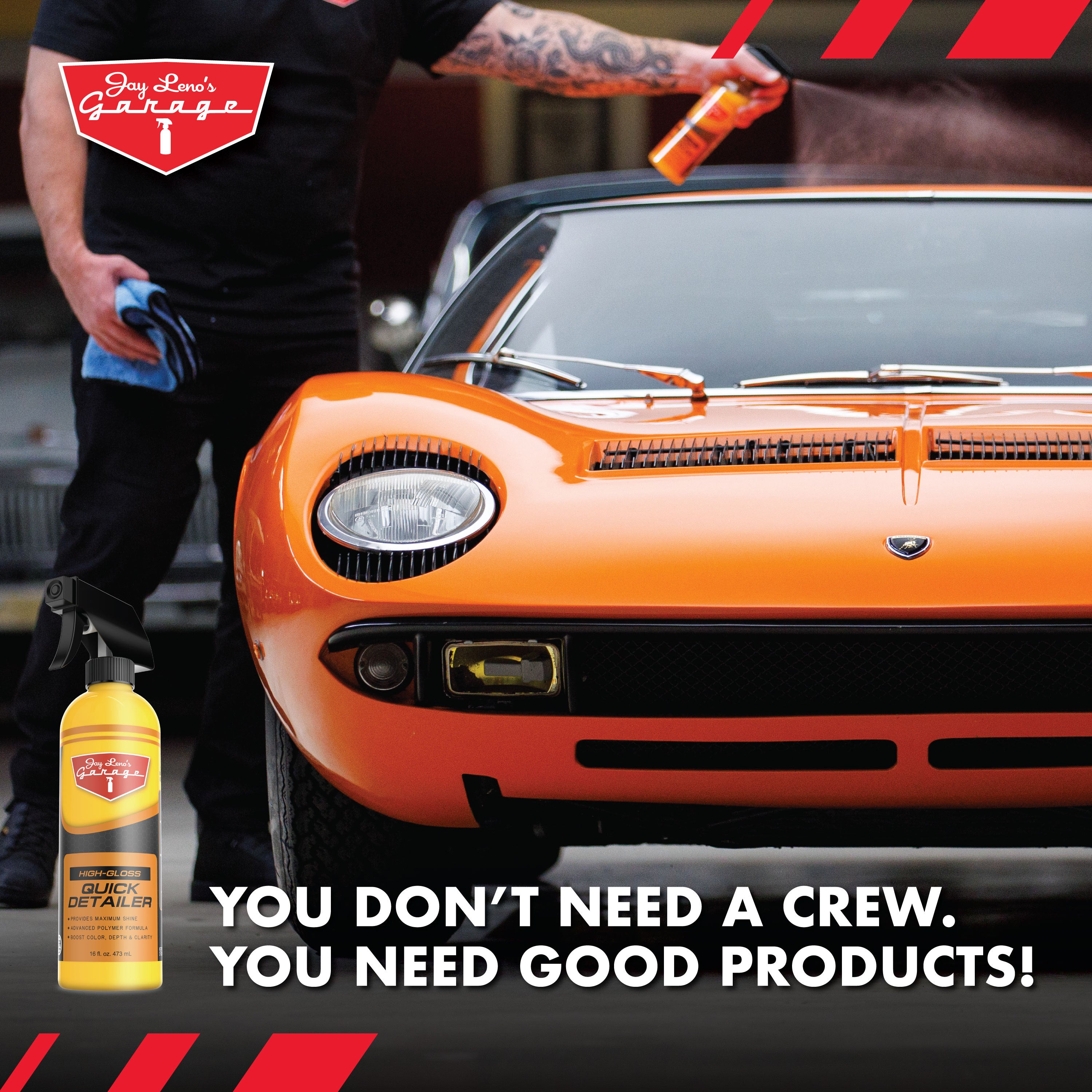 Jay Leno's Garage Quick Detailer | High-Gloss Detailing Spray for